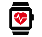 Vector icon of heartbeat on smart watch screen