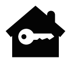 Vector icon of key over house