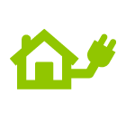 Vector icon of house with power plug