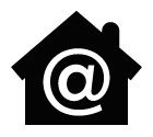 Vector icon of house with at sign inside