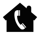 Vector icon of house with handset inside