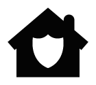 Vector icon of shield over house