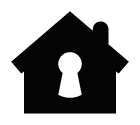 Vector icon of keyhole over house