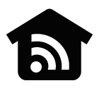 Vector icon of house with Wi-Fi signal sign inside
