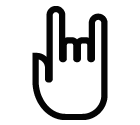 Vector icon of hand with raised index and little fingers