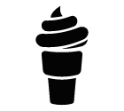 Vector icon of ice cream in waffle cone