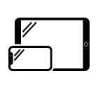 Vector icon of horizontal smartphone and tablet computer by Apple