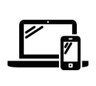 Vector icon of mobile phone and laptop