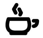 Vector icon of steaming coffee in latte cup
