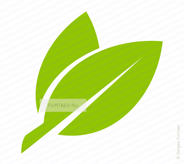 Vector icon of two leaves