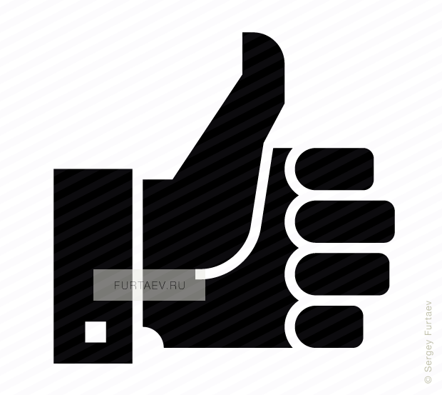 Vector icon of thumbs up hand gesture