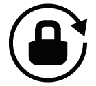 Vector icon of padlock inside refresh arrow
