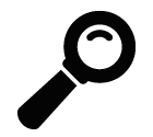 Vector icon of hand lens