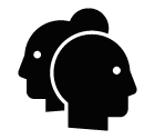 Vector icon of male and female profiles