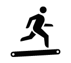 Man running on treadmill vector icon