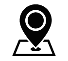 Vector icon of map marker showing location on map
