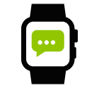 Messaging on smartwatch vector icon