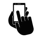 Vector icon of smartphone in hand under index finger
