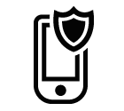 Vector icon of smartphone under shield