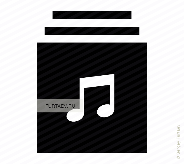 Vector icon of music library