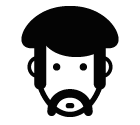 Vector icon of male face with moustache