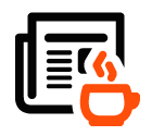 Vector icon of hot cup against newspaper