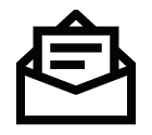 Vector icon of opened envelope with text page inside