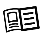 Vector icon of opened handbook