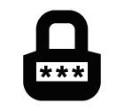 Vector icon of padlock with pin code