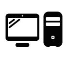 Vector icon of personal computer