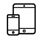 Vector icon of mobile phone and tablet computer