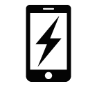 Vector icon of mobile phone with lightning on screen