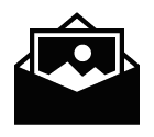 Vector icon of opened envelope with picture inside