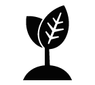 Vector icon of growing up young leaves