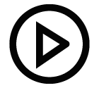 Vector icon of play triangle inside circle
