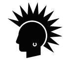 Vector icon of male profile with mohawk hairstyle