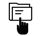 Vector icon of folder under index finger