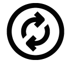 Vector icon of sync arrow inside circle