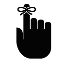 Vector icon of raised index finger with reminder knot