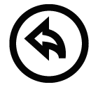 Vector icon of back arrow inside circle