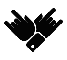 Vector icon of two hands with horns gesture