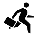 Vector icon of male person running with briefcase