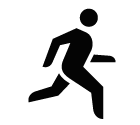 Vector icon of running male person