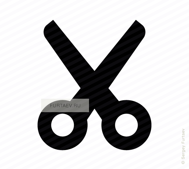 Vector icon of scissors
