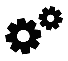Vector icon of two gears
