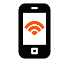Vector icon of mobile phone with Wi-Fi signal on screen