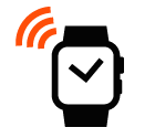 Vector icon of wireless signal going from smart watch