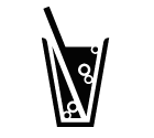 Vector icon of soft drink glass with drinking straw