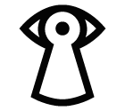 Vector icon of eye looking through keyhole