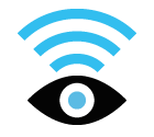 Vector icon of eye with Wi-Fi signal